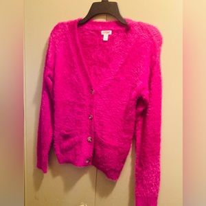 Brand New With Tags Fusia Pink Cat And Jack Sweater Juniors Size 10/12
